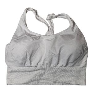Yogalicious Ribbed Seamless Strappy Sports Bra XL White